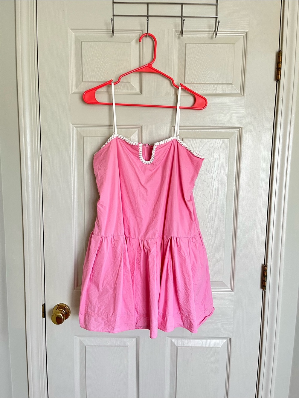 TCEC Pink Spaghetti-Strap Casual Sundress
